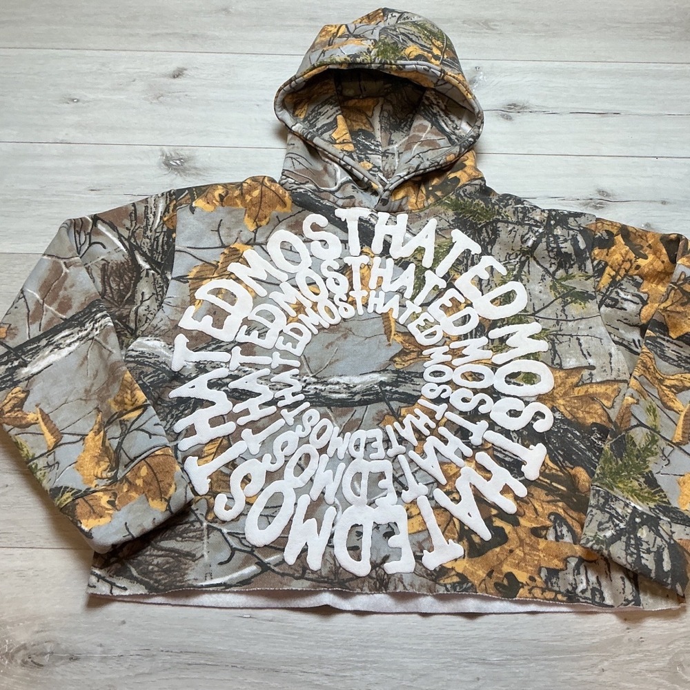 Most Hated Camo Cropped Hoodie Multi Small New Without Tags